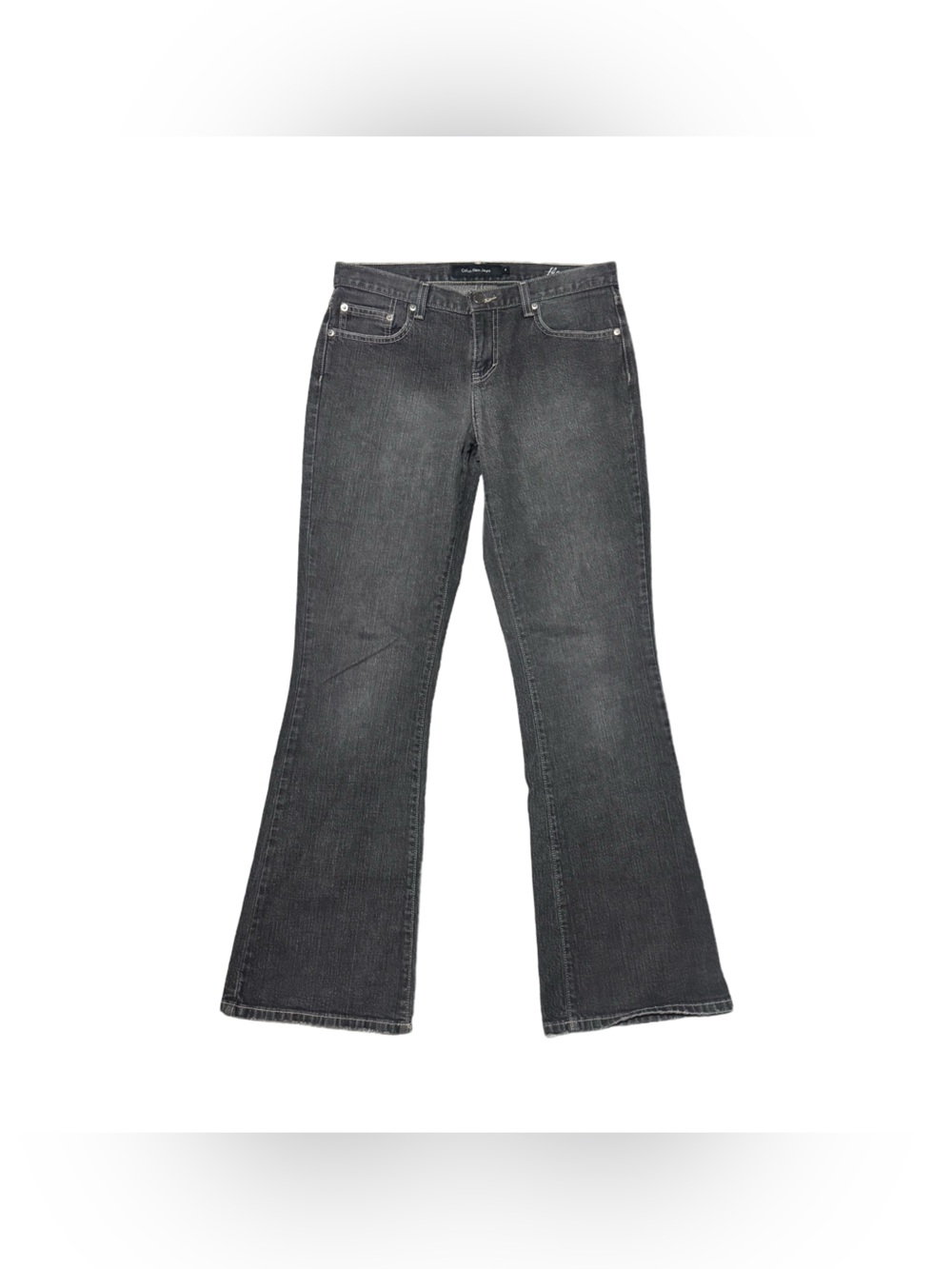 Calvin Klein Flare Jean Women's 8 Y2K Denim Dark Wash Low Rise Casual - Picture 2 of 6